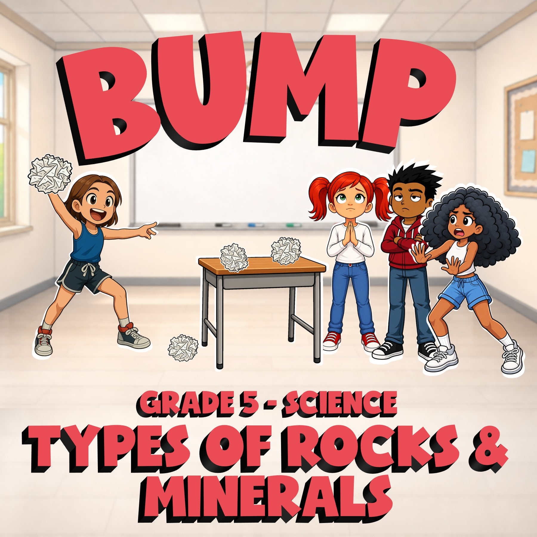 Types of Rocks & Minerals BUMP Science Game - No Prep Grade 5 Review Activity