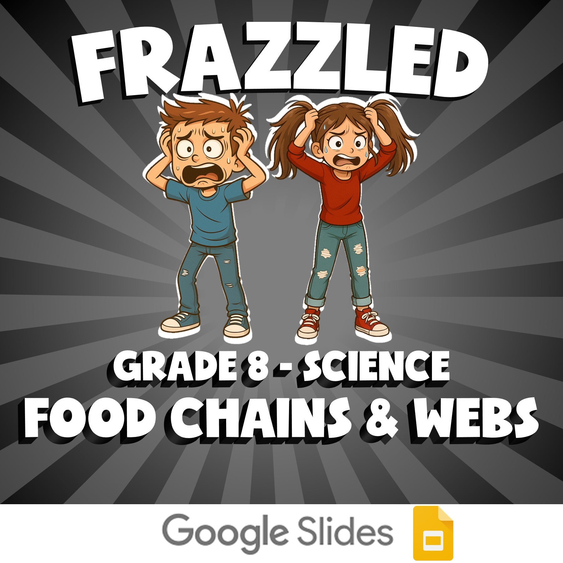 Food Chains & Webs FRAZZLED Science Game - No Prep Grade 8 Review Activity