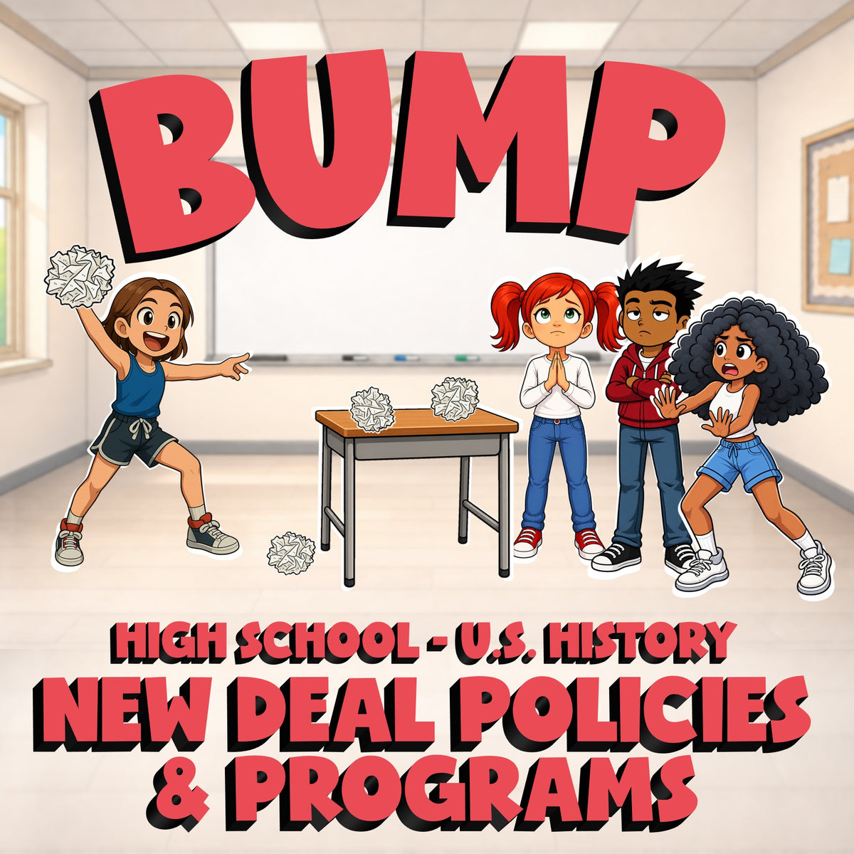 New Deal Policies & Programs BUMP U.S. History Game - No Prep Review Activity