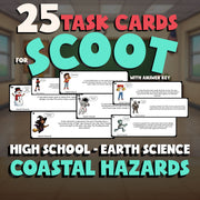 Coastal Hazards SCOOT TASK CARDS Game - No Prep Earth Science Review Activity