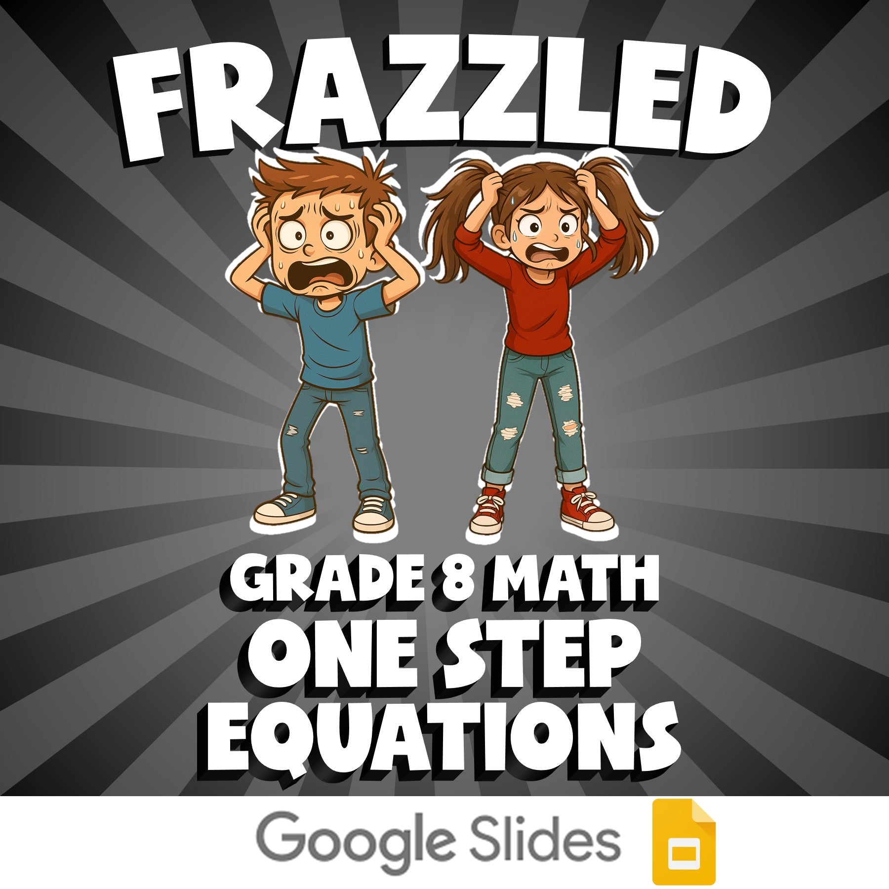 One Step Equations FRAZZLED Math Game - No Prep Grade 8 Review Activity