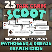 Pathogens & Disease Transmission SCOOT TASK CARDS Science Game - AP Biology