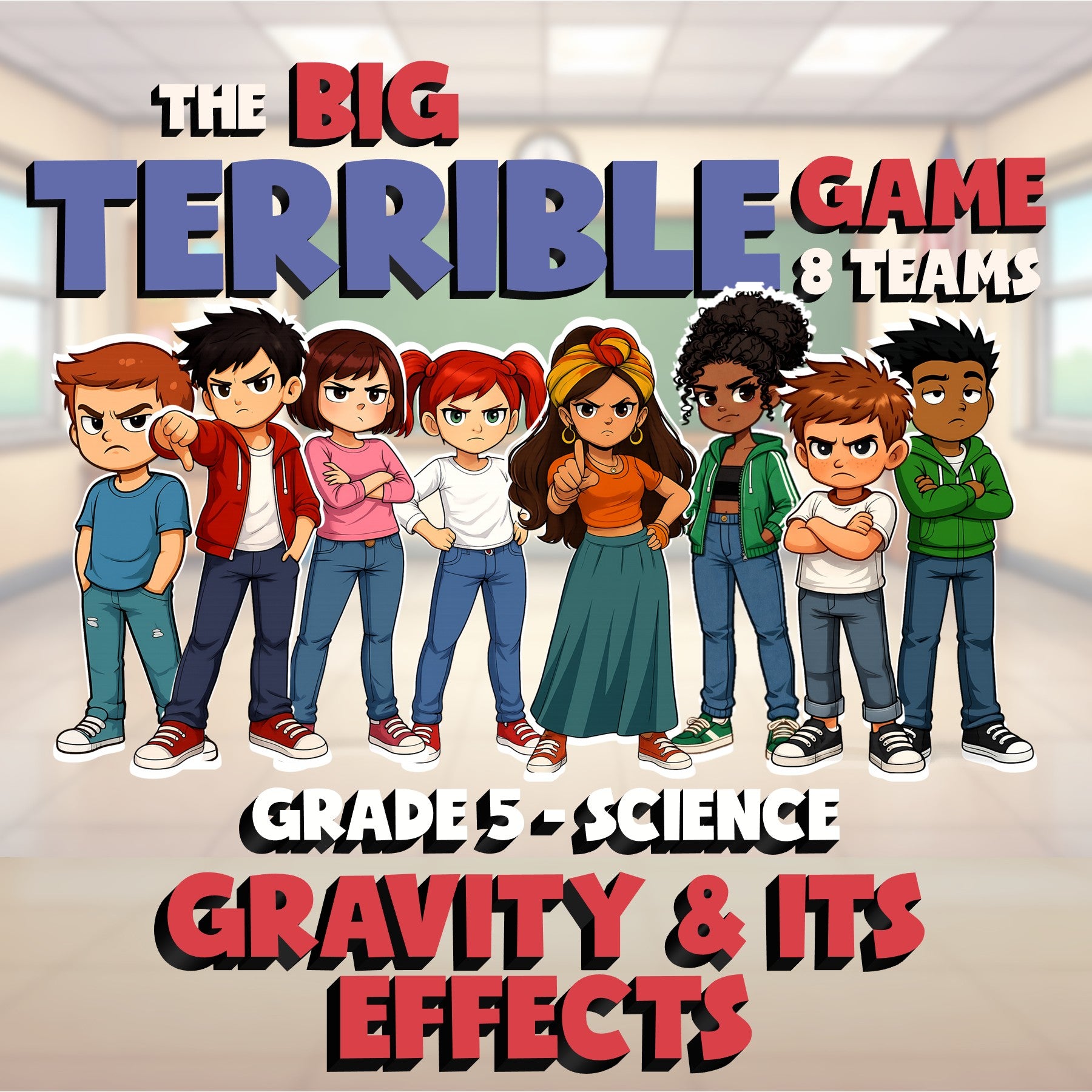 Gravity & Its Effects BIG TERRIBLE GAME - No Prep Grade 5 Science Review