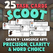 Precision, Clarity & Word Choice SCOOT TASK CARDS ELA Game - No Prep Grade 9