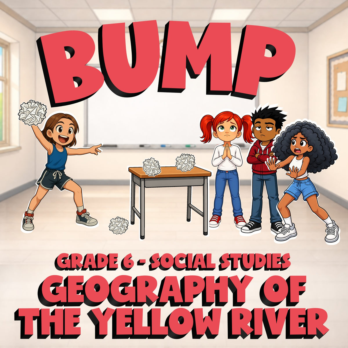 Geography of the Yellow River BUMP Socials Game - No Prep Grade 6 Review