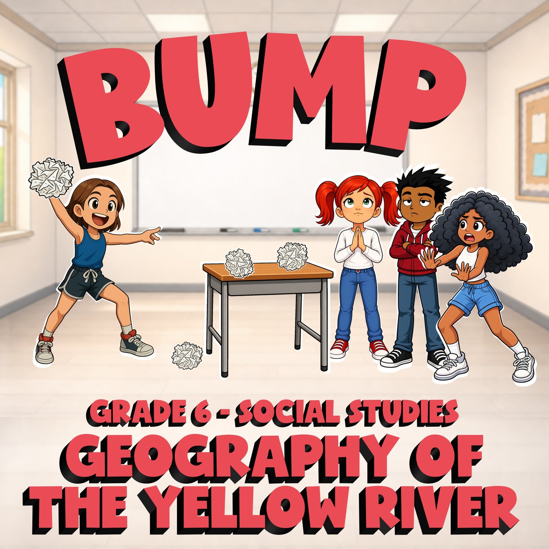 Geography of the Yellow River BUMP Socials Game - No Prep Grade 6 Review