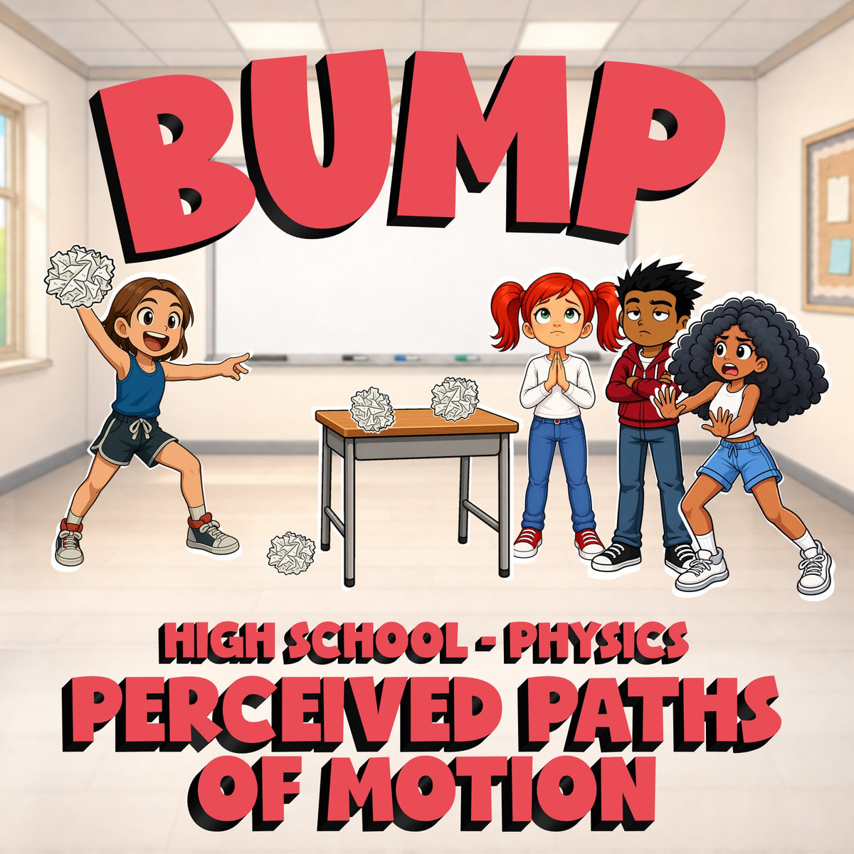 Perceived Paths of Motion BUMP Science Game - No Prep Physics Review Activity