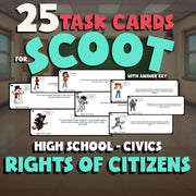 Rights of Citizens SCOOT TASK CARDS Civics Game - No Prep Review Activity