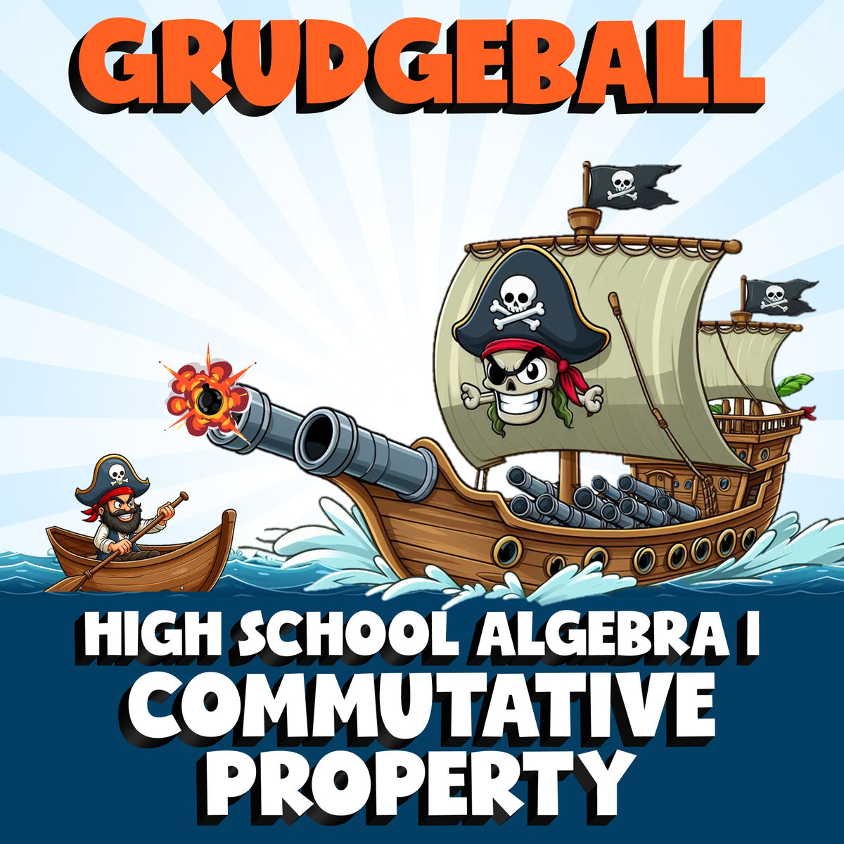 Commutative Property GRUDGEBALL Math Game - No Prep Algebra 1 Review Activity