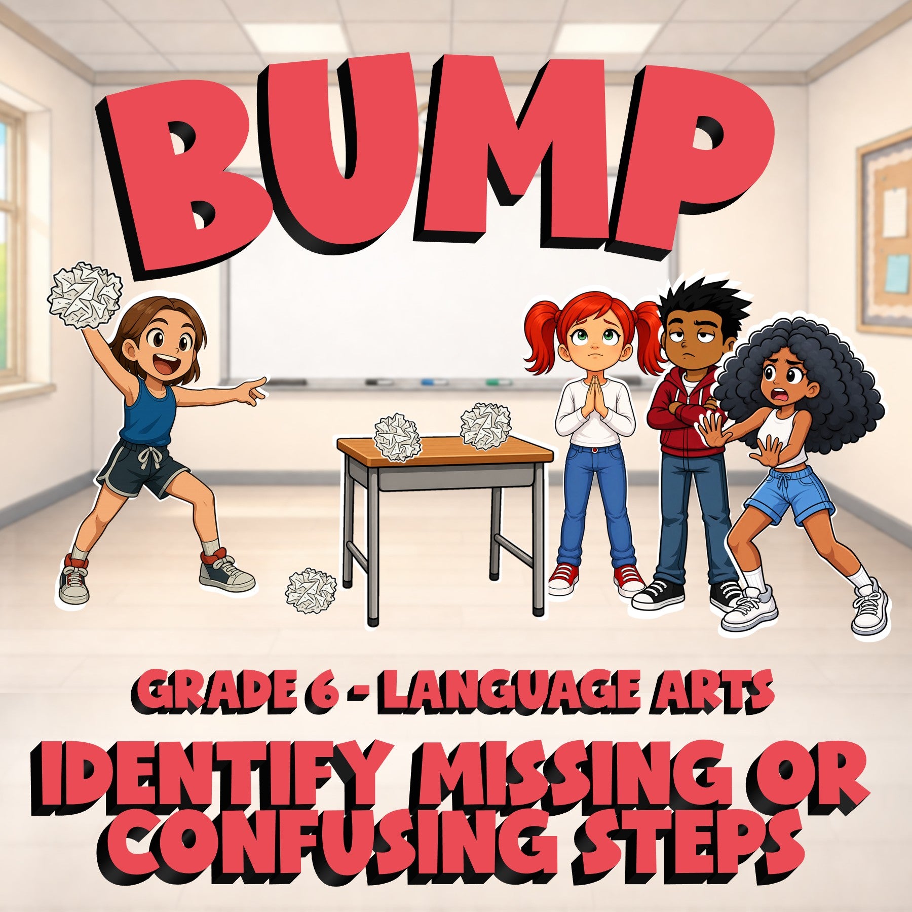 Identify Missing or Confusing Steps BUMP ELA Game - No Prep Grade 6 Review