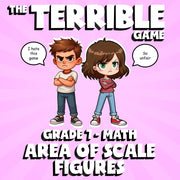 Area of Scale Figures THE TERRIBLE GAME - No Prep Grade 7 Math Review Activity
