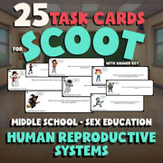 Human Reproductive Systems SCOOT TASK CARDS Game - Middle School Sex Education