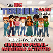 Change to Plural - Household Activities BIG TERRIBLE GAME - French Exercise