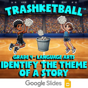 Identify the Theme of a Story TRASHKETBALL ELA Game - No Prep Grade 4 Review