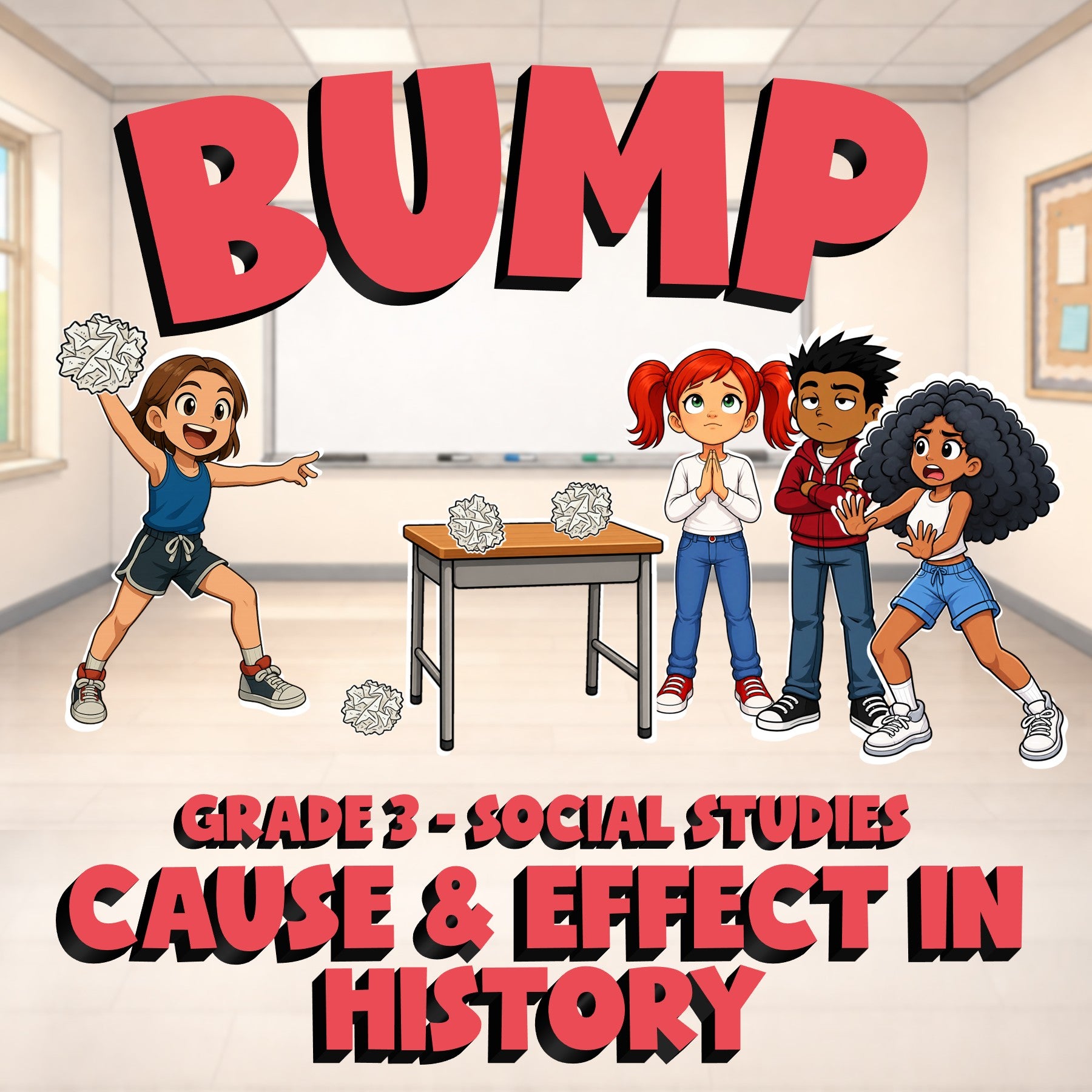 Cause & Effect in History BUMP Socials Game - No Prep Grade 3 Review Activity