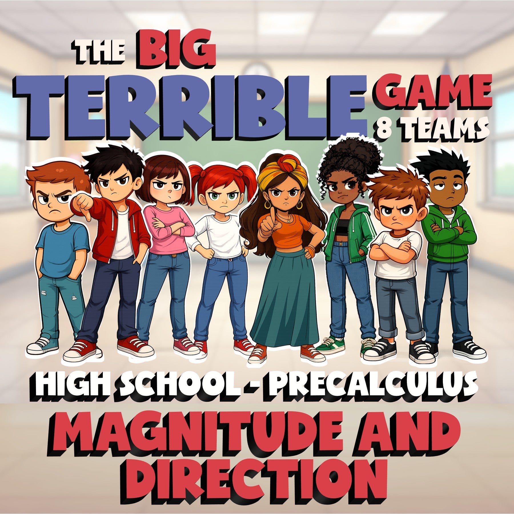 Magnitude and Direction BIG TERRIBLE GAME - No Prep PreCalculus Math Review