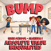 Absolute Value Inequalities BUMP Math Game - No Prep Algebra 1 Review Activity