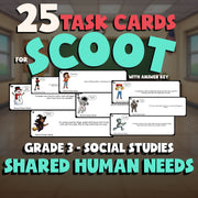 Shared Human Needs SCOOT TASK CARDS Socials Game - No Prep Grade 3 Review