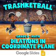 Dilations in Coordinate Plane TRASHKETBALL Math Game - No Prep Grade 8 Review