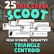 Triangle Centroid SCOOT TASK CARDS Math Game - No Prep Geometry Review Activity