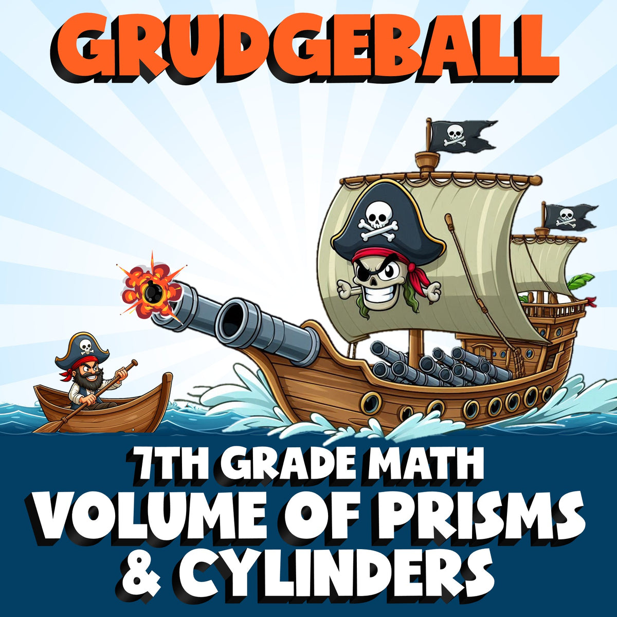 Volume of Prisms & Cylinders GRUDGEBALL Math Game - No Prep Grade 7 Review