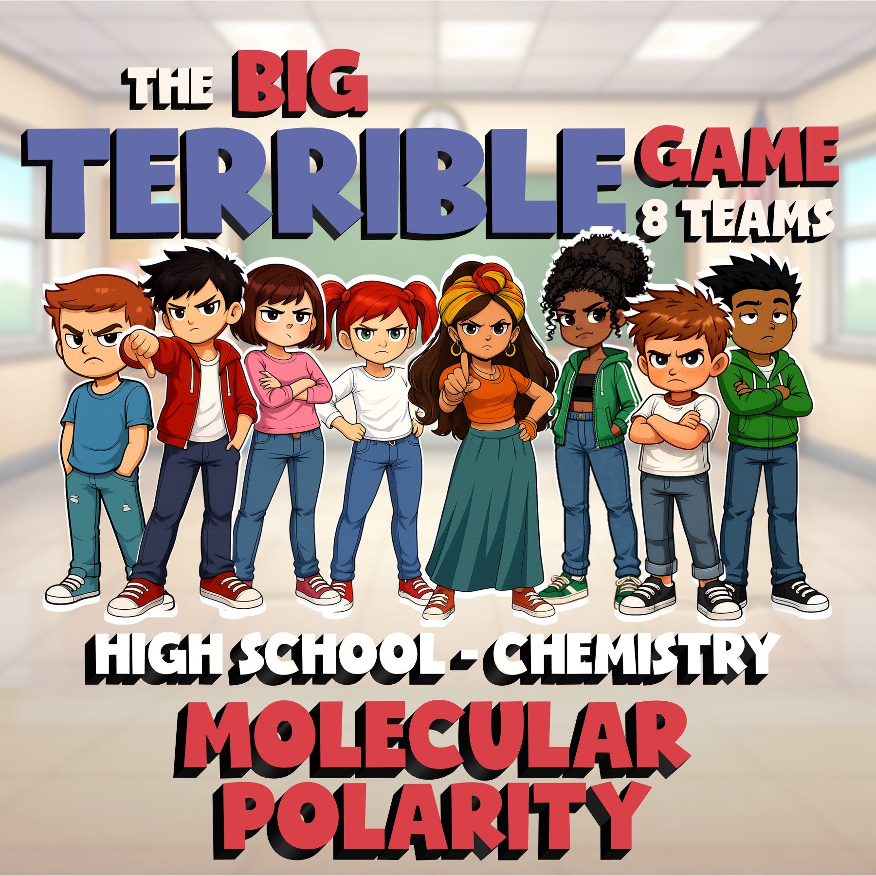 Molecular Polarity BIG TERRIBLE GAME - No Prep Chemistry Science Review Activity