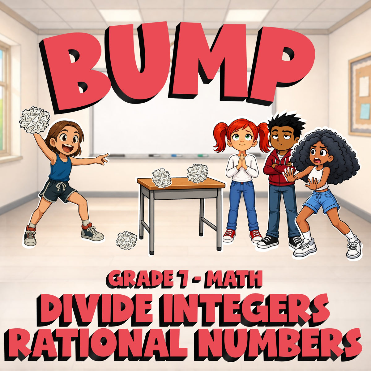 Divide Integers Rational Numbers BUMP Math Game - No Prep Grade 7 Review
