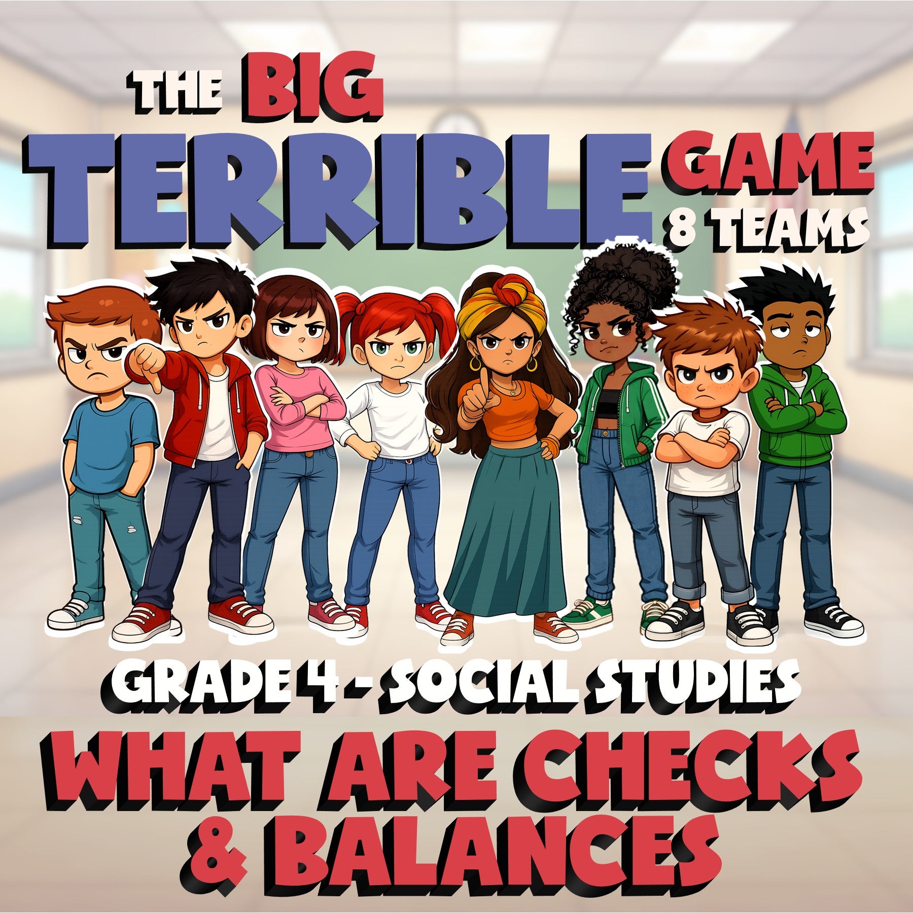 What Are Checks & Balances BIG TERRIBLE GAME - No Prep Grade 4 Socials Review