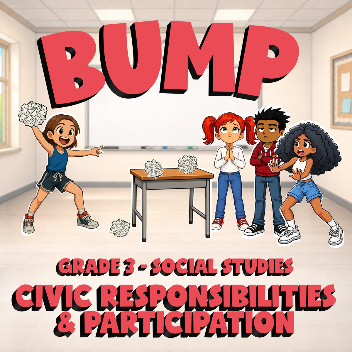 Civic Responsibilities & Participation BUMP Socials Game - No Prep Grade 3