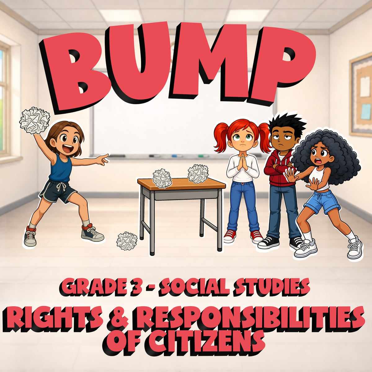 Rights & Responsibilities of Citizens BUMP Socials Game - No Prep Grade 3 Review