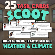 Weather & Climate SCOOT TASK CARDS Game - No Prep Earth Science Review Activity