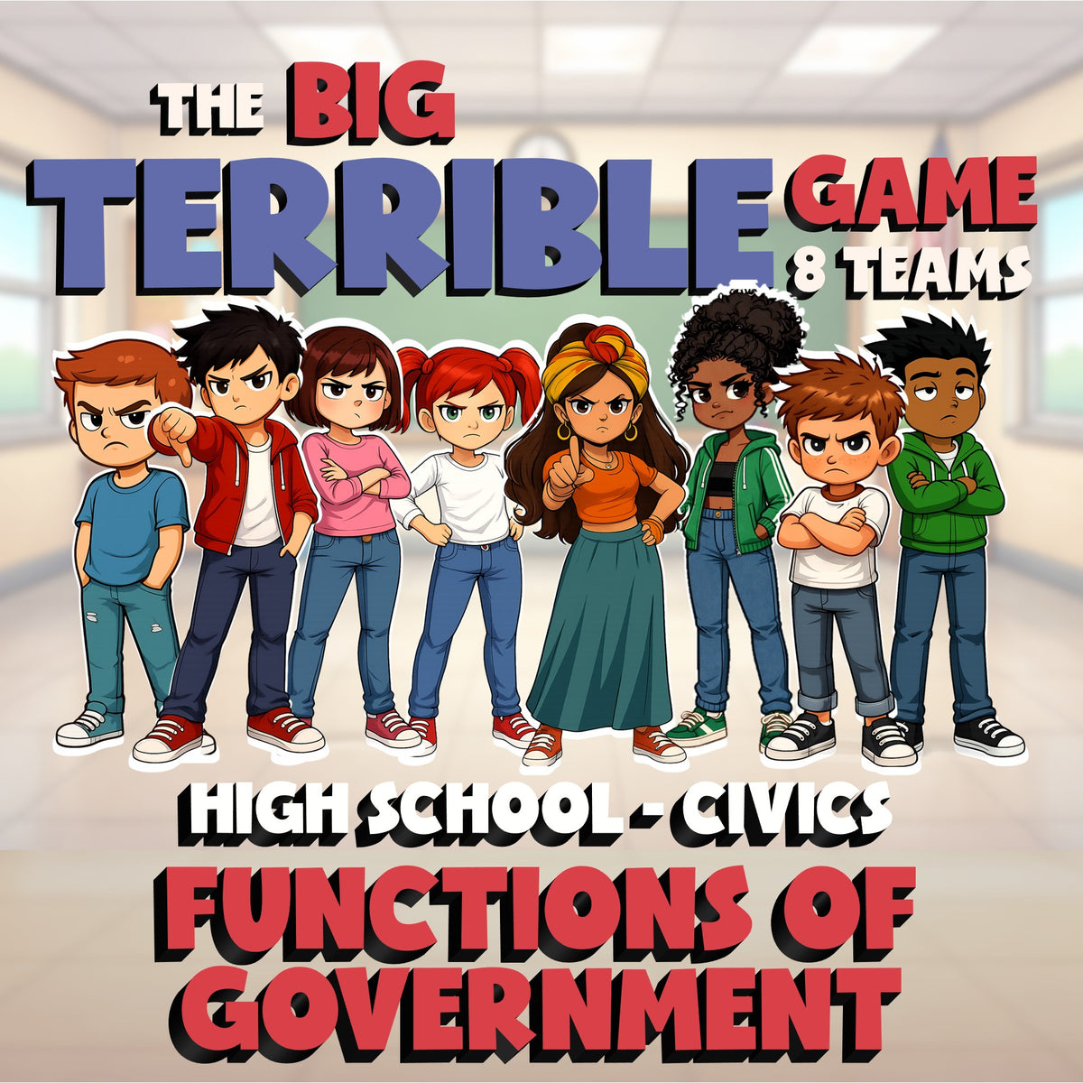Functions of Government BIG TERRIBLE GAME - No Prep Civics Review Activity