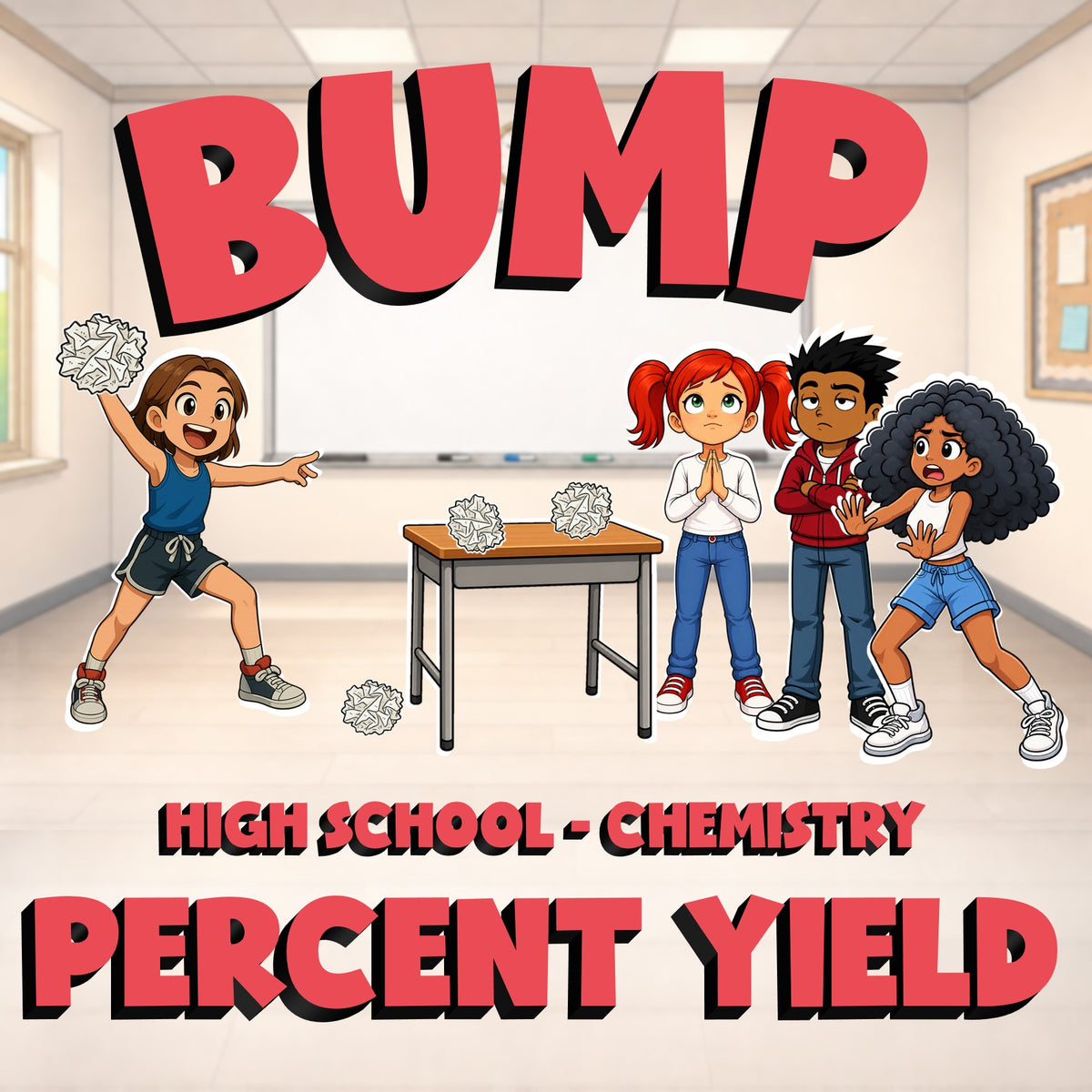 Percent Yield BUMP Science Game - No Prep Chemistry Review Activity