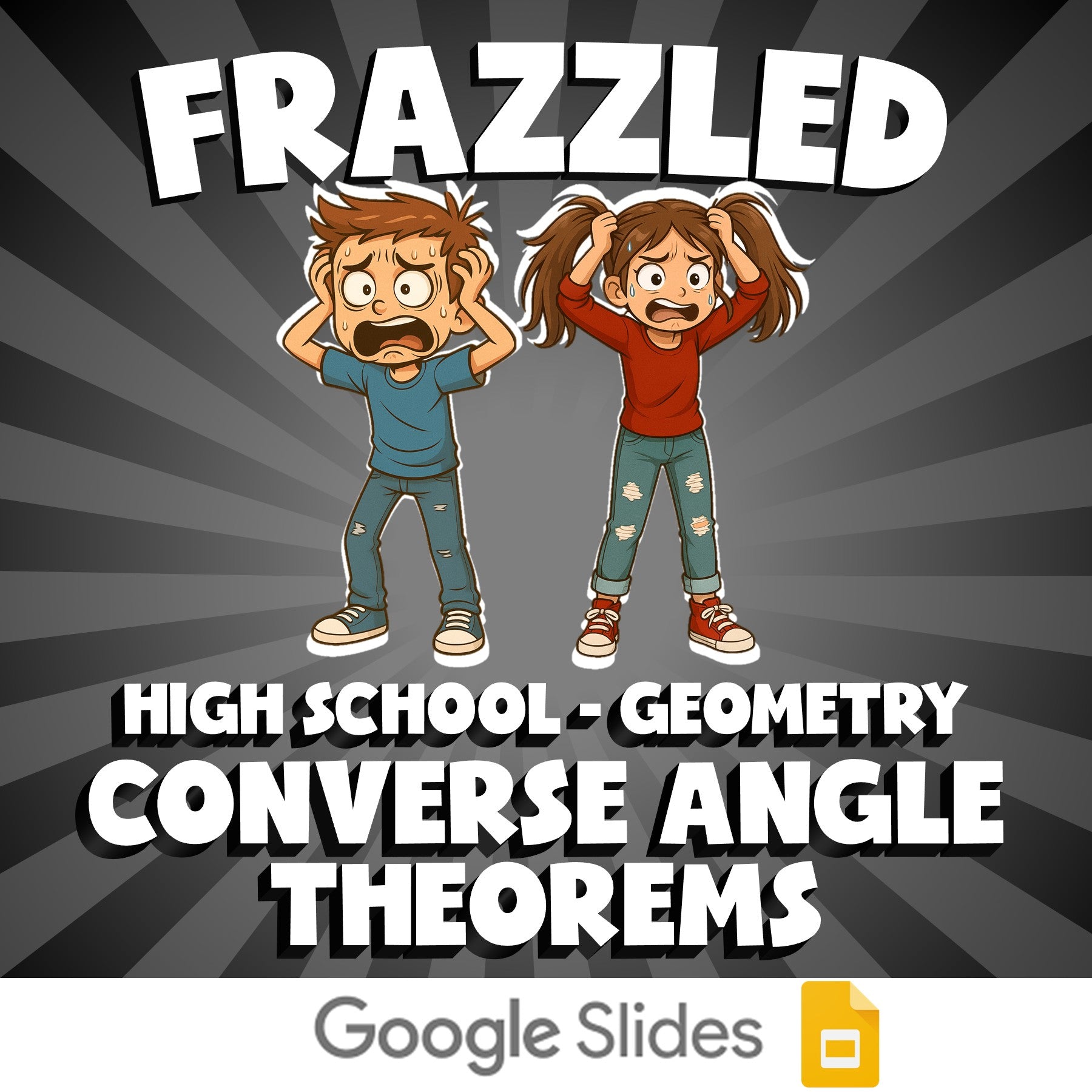 Converse Angle Theorems FRAZZLED Math Game - No Prep Geometry Review Activity