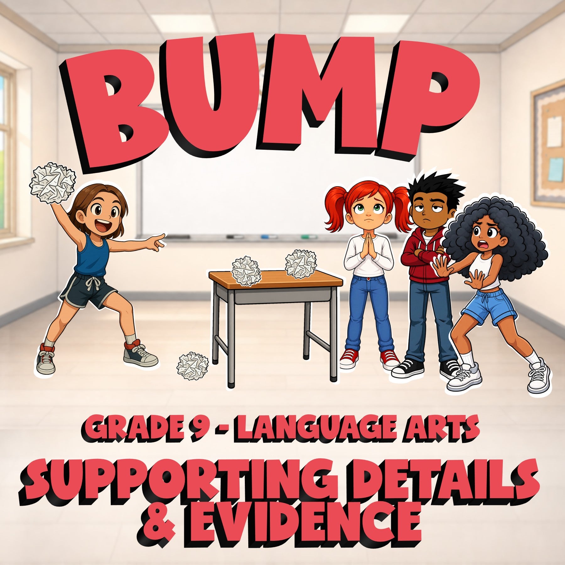 Supporting Details & Evidence BUMP ELA Game - No Prep Grade 9 Review Activity