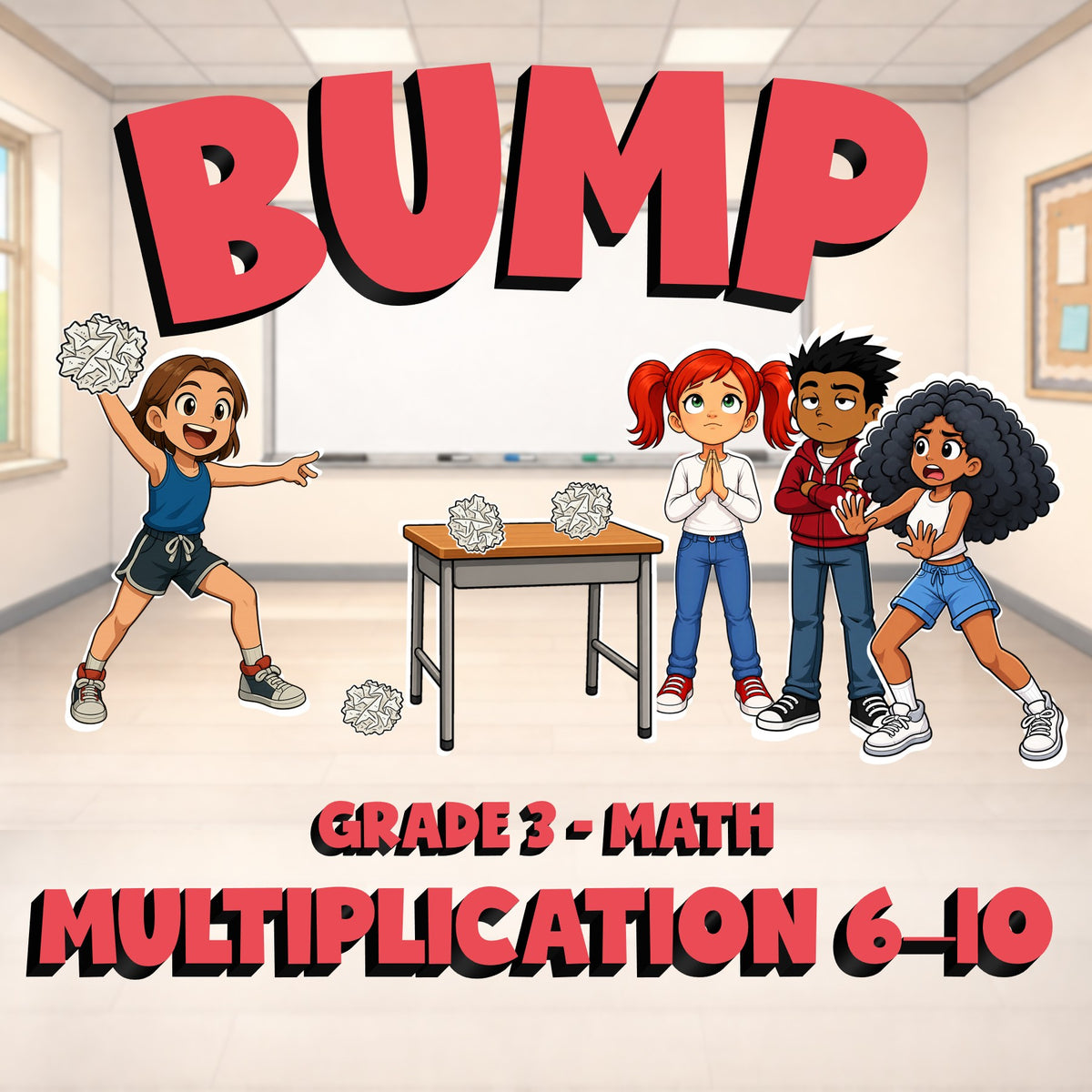 Multiplication 6–10 BUMP Math Game - No Prep Grade 3 Review Activity