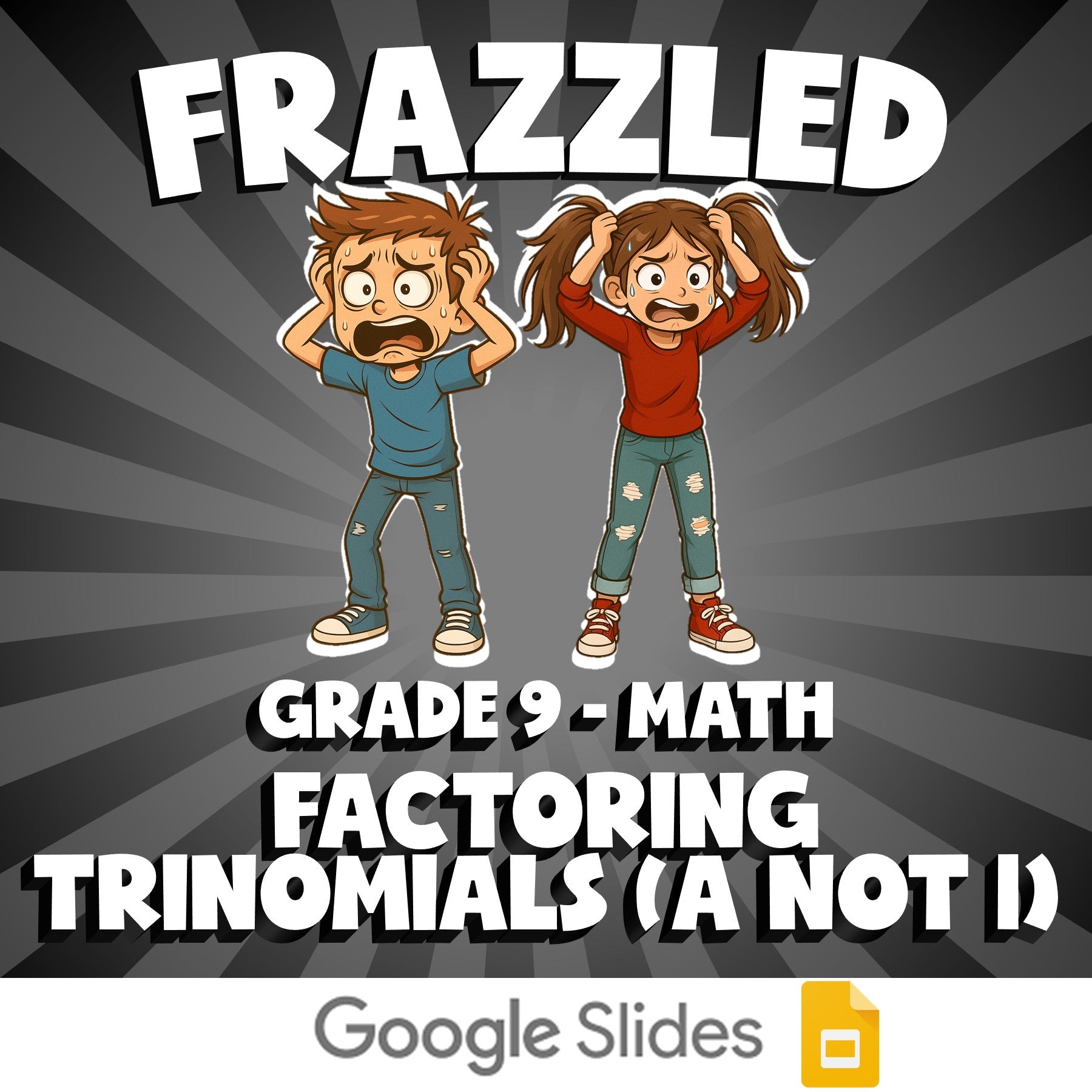 Factoring Trinomials (a not 1) FRAZZLED Math Game - No Prep Grade 9 Review
