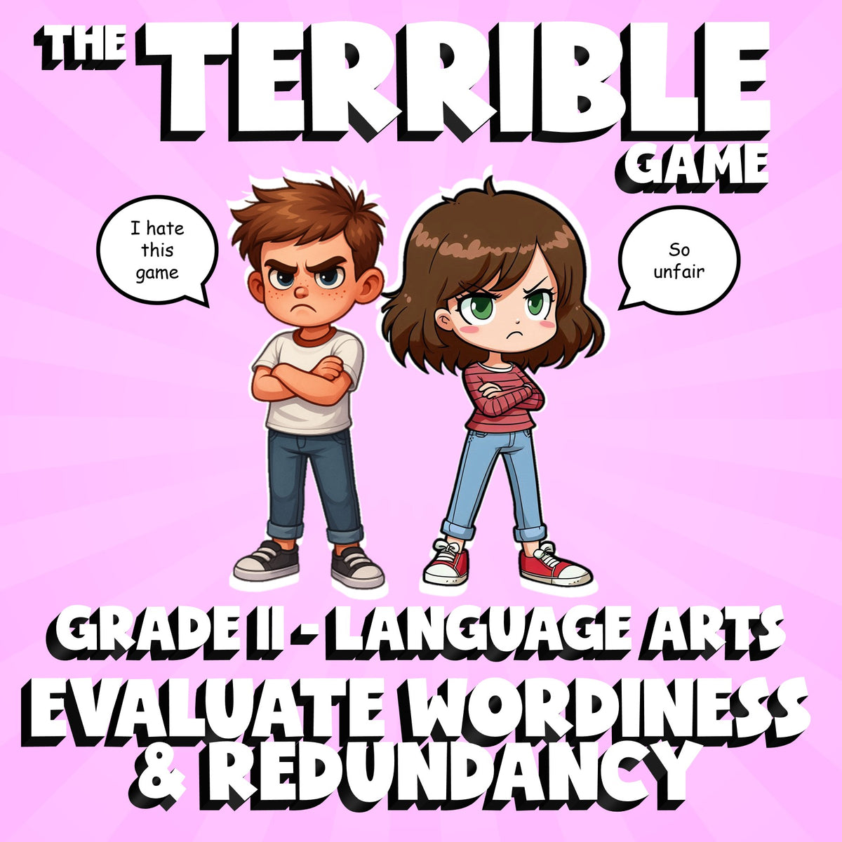 Evaluate Wordiness & Redundancy THE TERRIBLE GAME - No Prep Grade 11 ELA Review