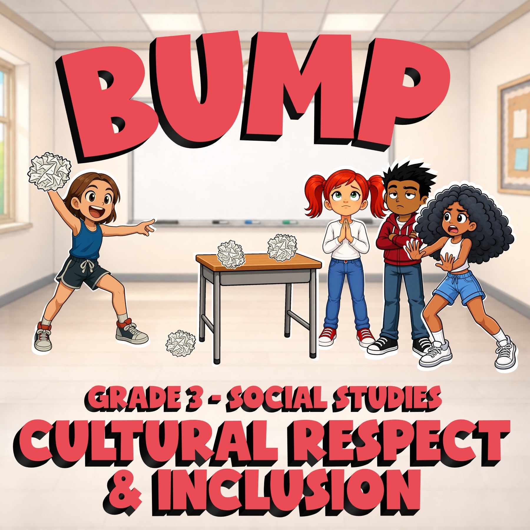 Cultural Respect & Inclusion BUMP Socials Game - No Prep Grade 3 Review Activity