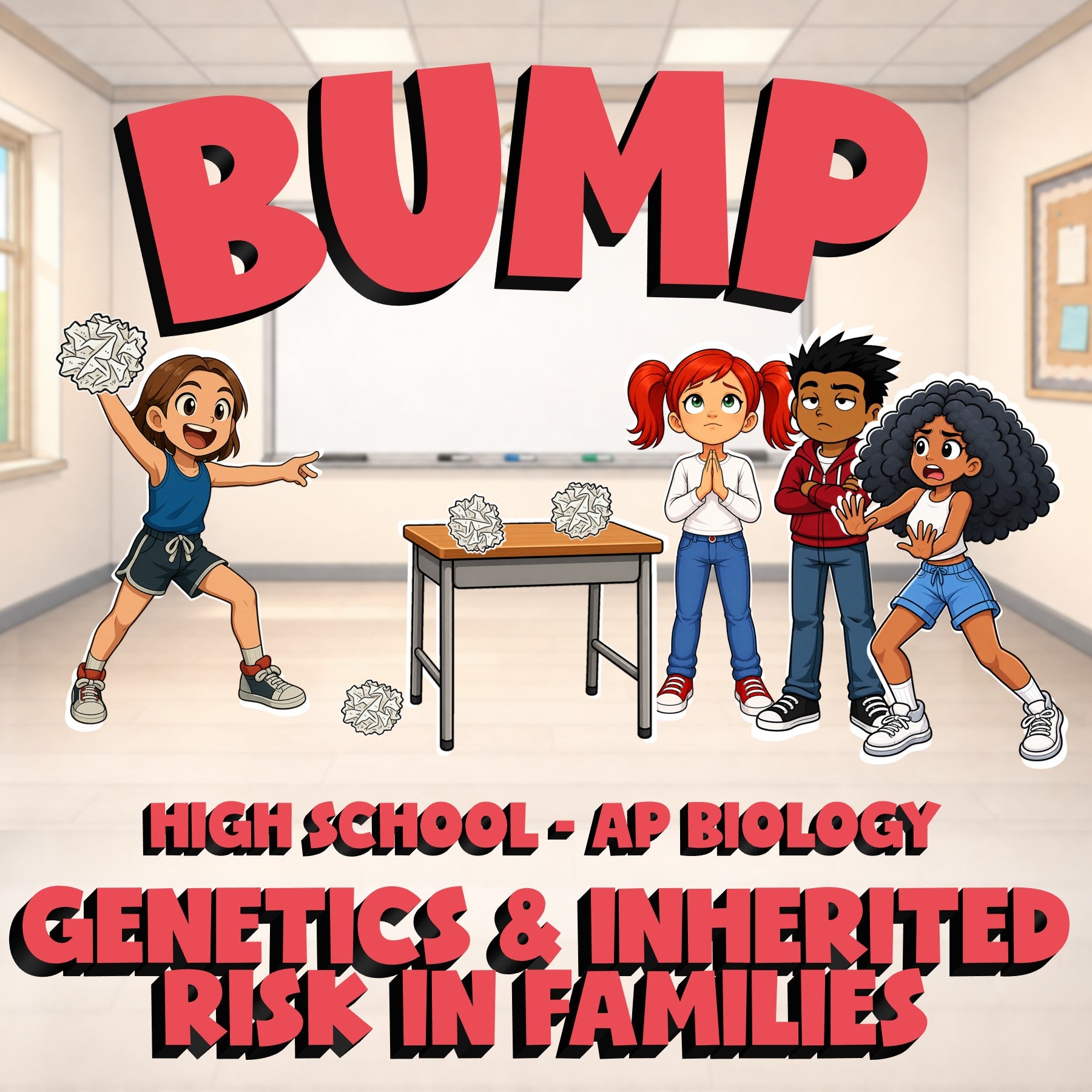 Genetics & Inherited Risk in Families BUMP Science Game - No Prep AP Biology