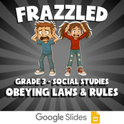 Obeying Laws & Rules FRAZZLED Socials Game - No Prep Grade 3 Review Activity