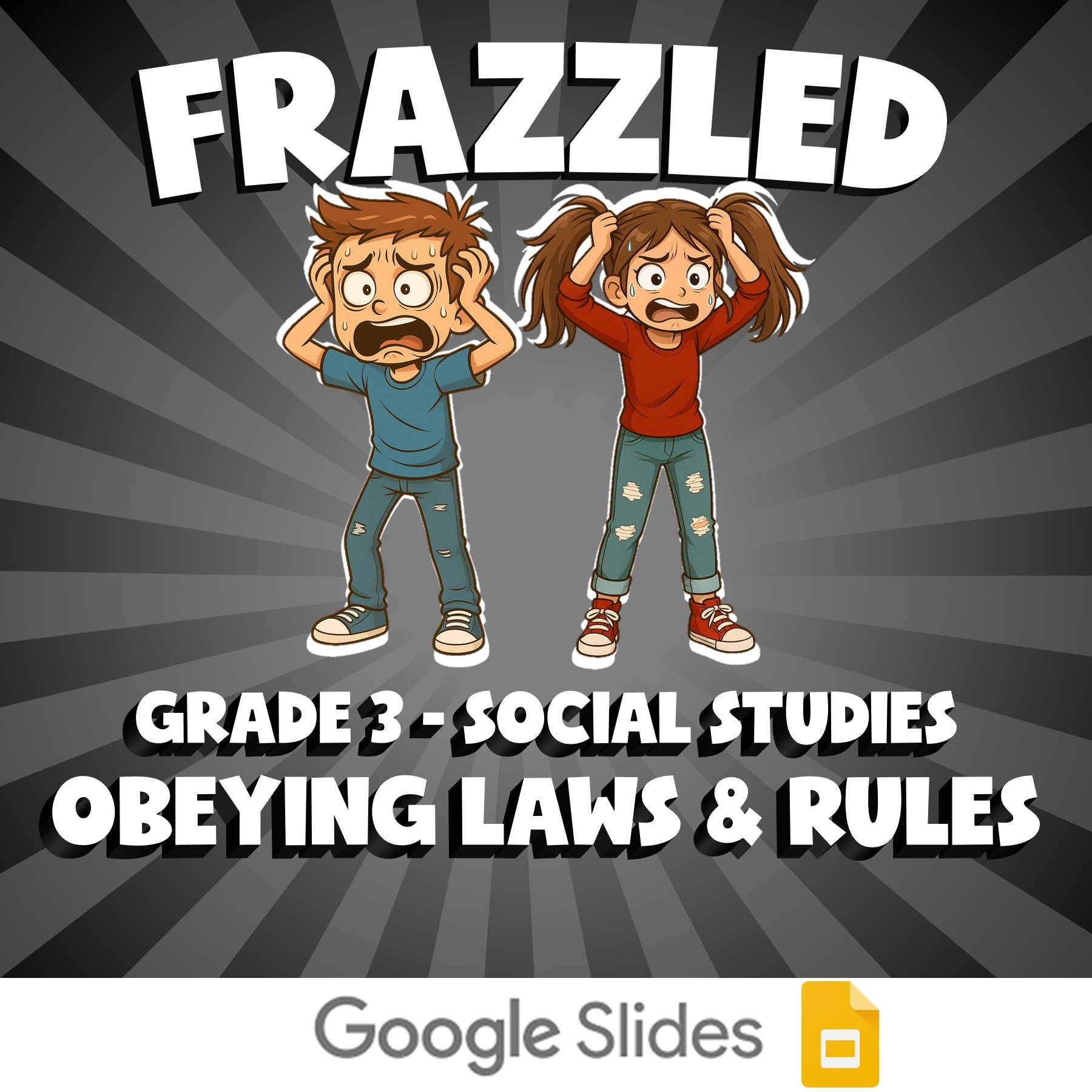 Obeying Laws & Rules FRAZZLED Socials Game - No Prep Grade 3 Review Activity