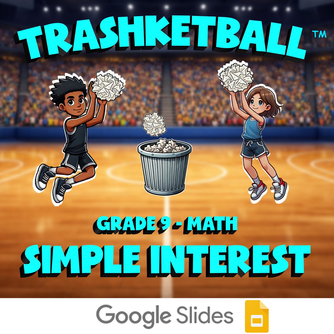 Simple Interest TRASHKETBALL Math Game - No Prep Grade 9 Review Activity
