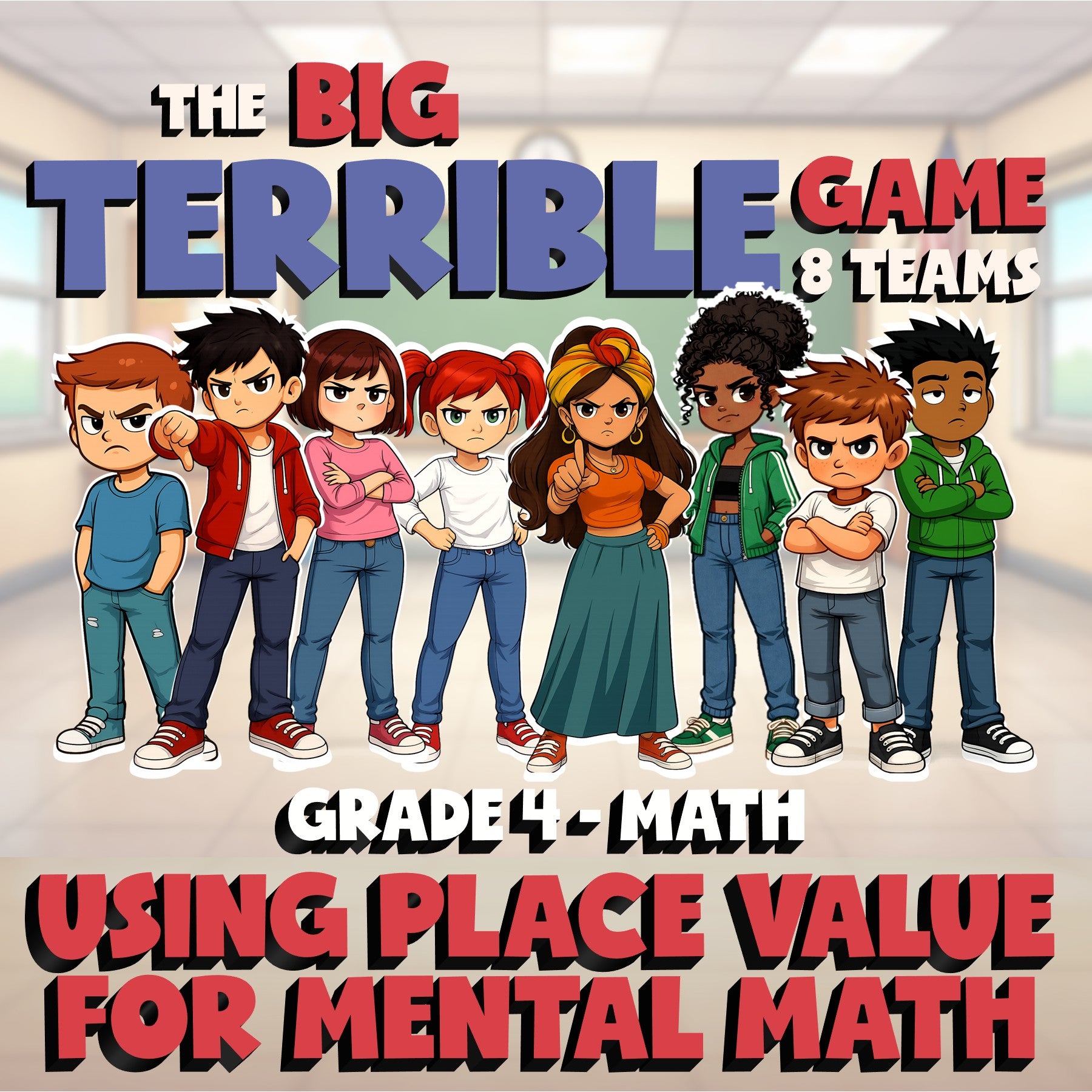 Using Place Value for Mental Math BIG TERRIBLE GAME - Grade 4 Math Review