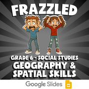 Geography & Spatial Skills FRAZZLED Socials Game - No Prep Grade 6 Review