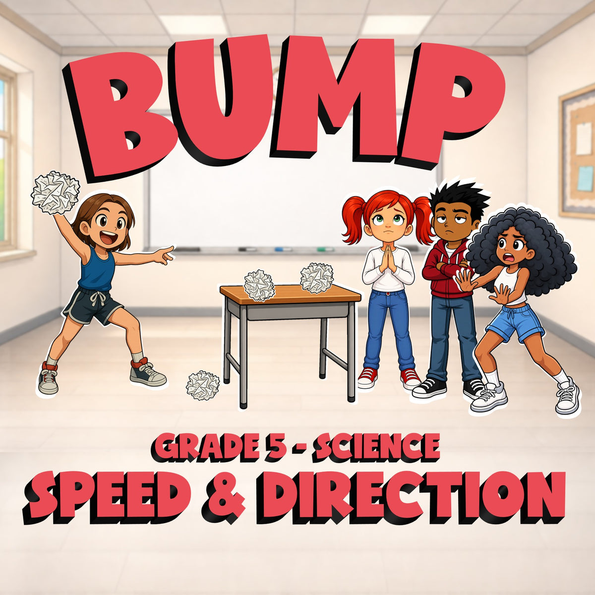 Speed & Direction BUMP Science Game - No Prep Grade 5 Review Activity