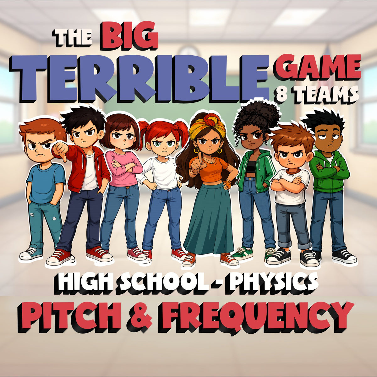 Pitch & Frequency BIG TERRIBLE GAME - No Prep Physics Science Review Activity