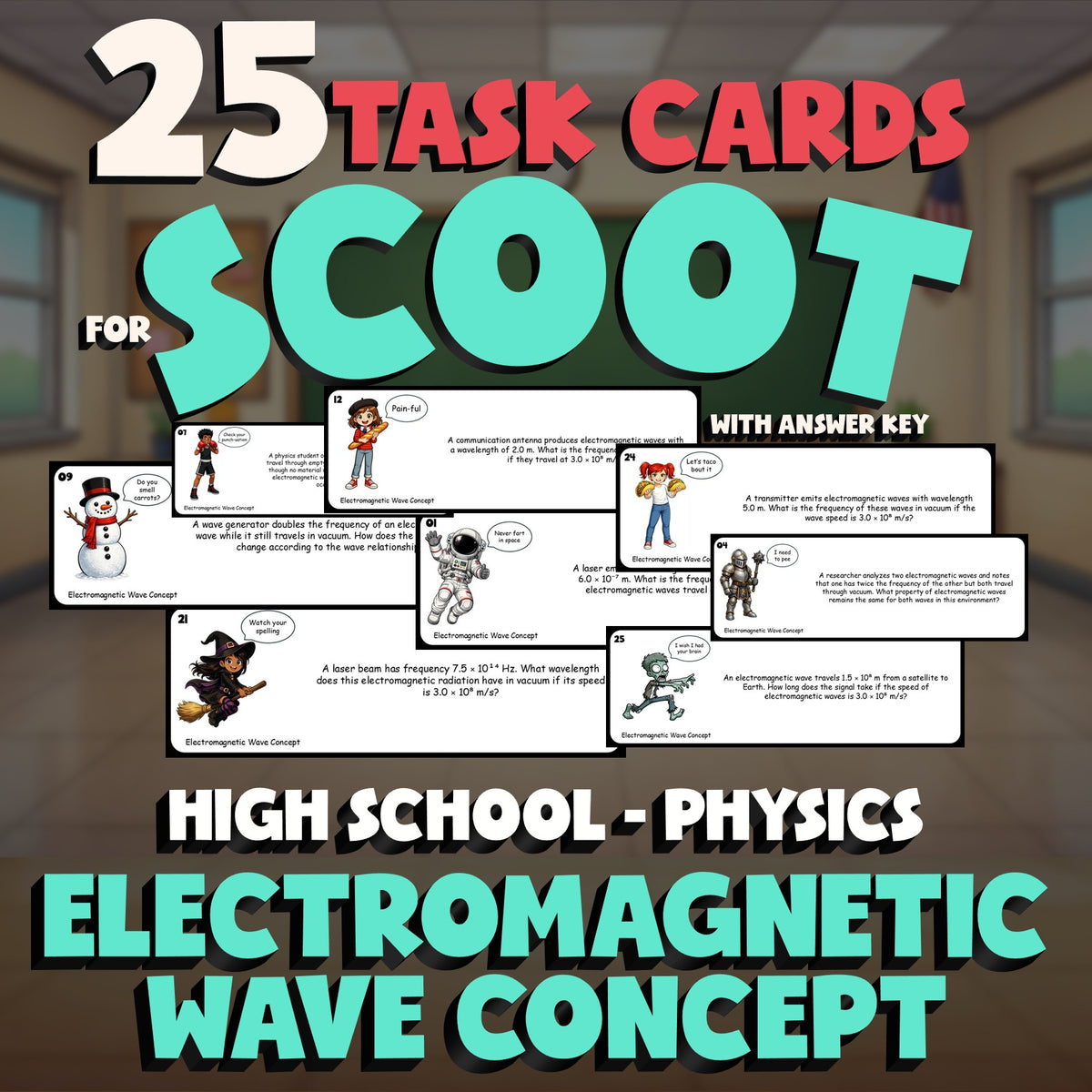 Electromagnetic Wave Concept SCOOT TASK CARDS Science Game - No Prep Physics