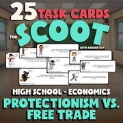 Protectionism vs. Free Trade SCOOT TASK CARDS Economics Game - No Prep Review