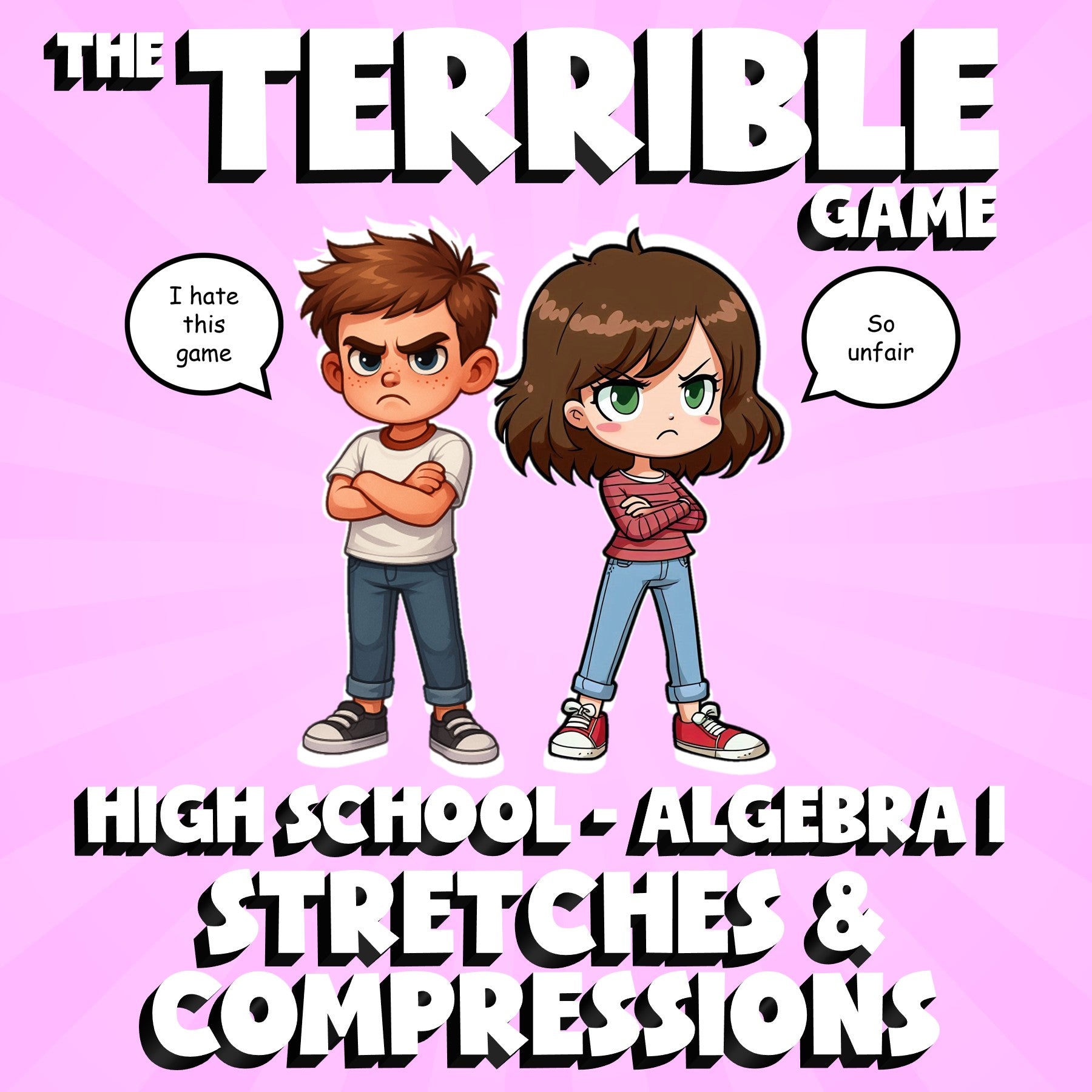 Stretches & Compressions THE TERRIBLE GAME - No Prep Algebra 1 Math Review